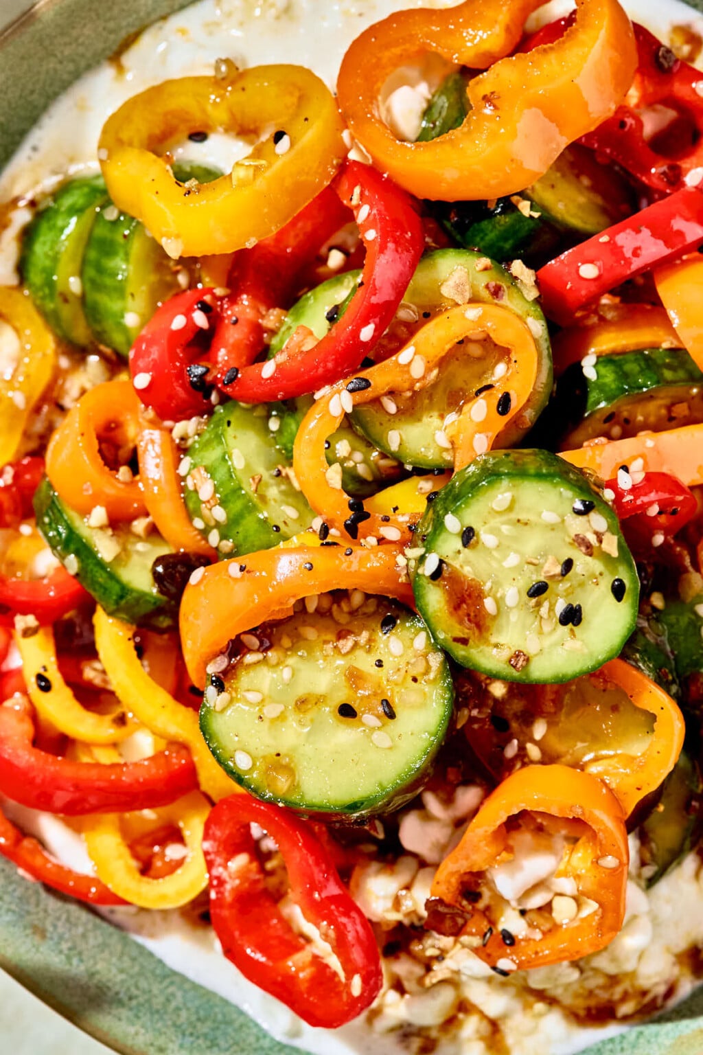 Viral TikTok Cucumber and Bell Pepper Salad Recipe | Healthy Little Peach
