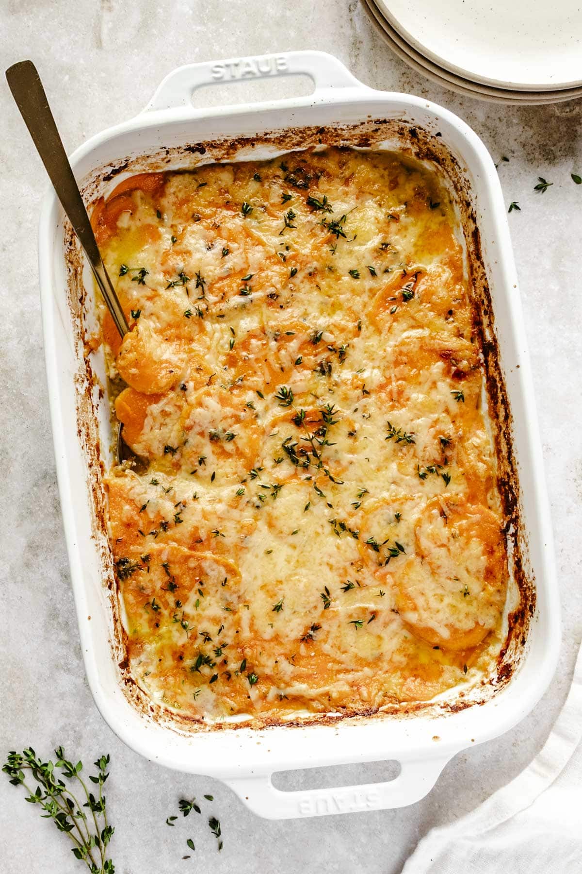 Smoky Maple Vegan Sweet Potato Gratin