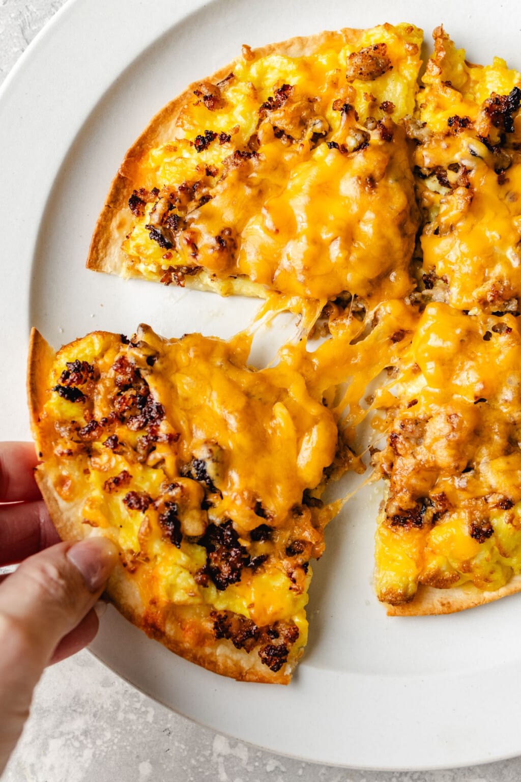 High Protein Sausage & Egg Breakfast Pizza Recipe Healthy Little Peach