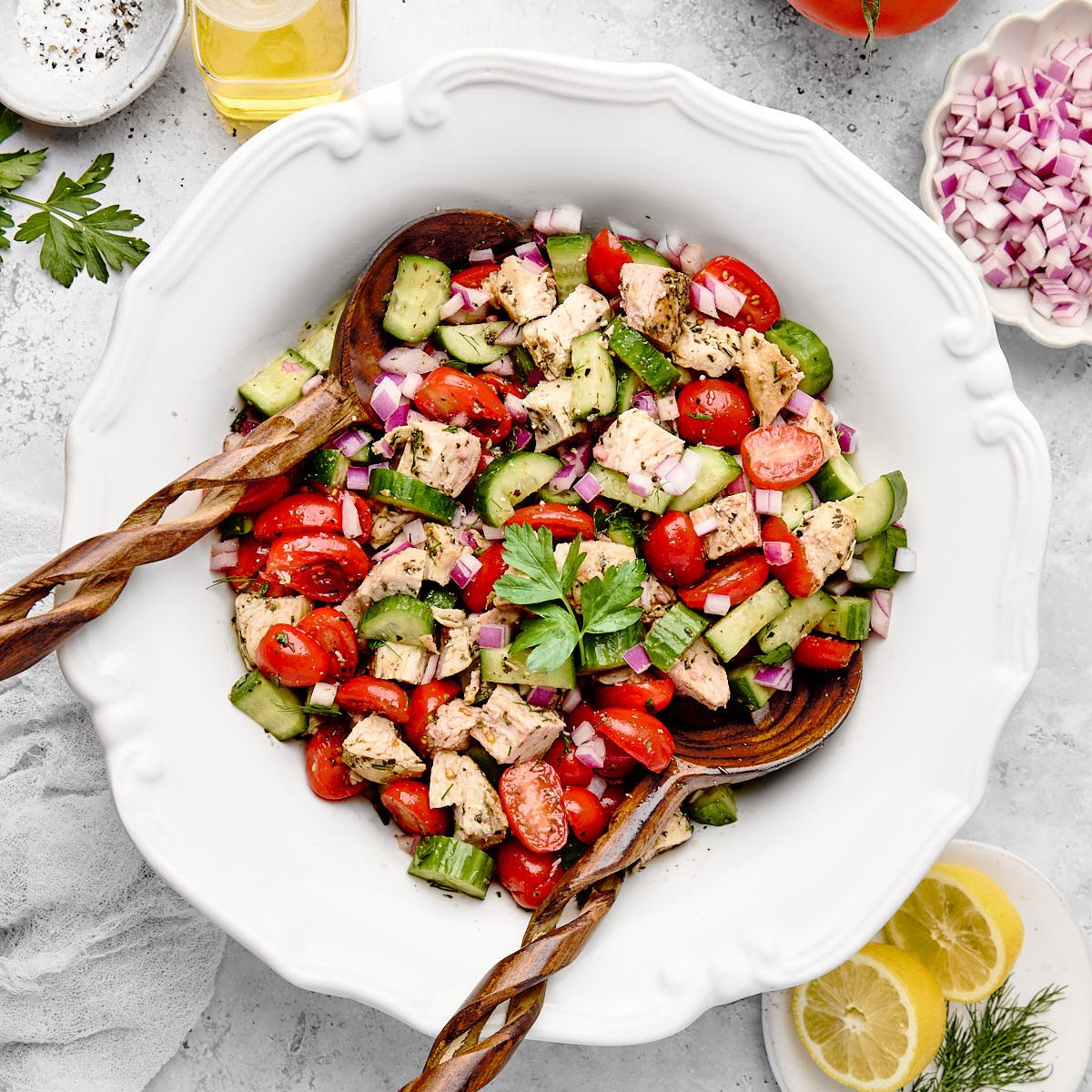 Chicken Cucumber and Tomato Salad Recipe