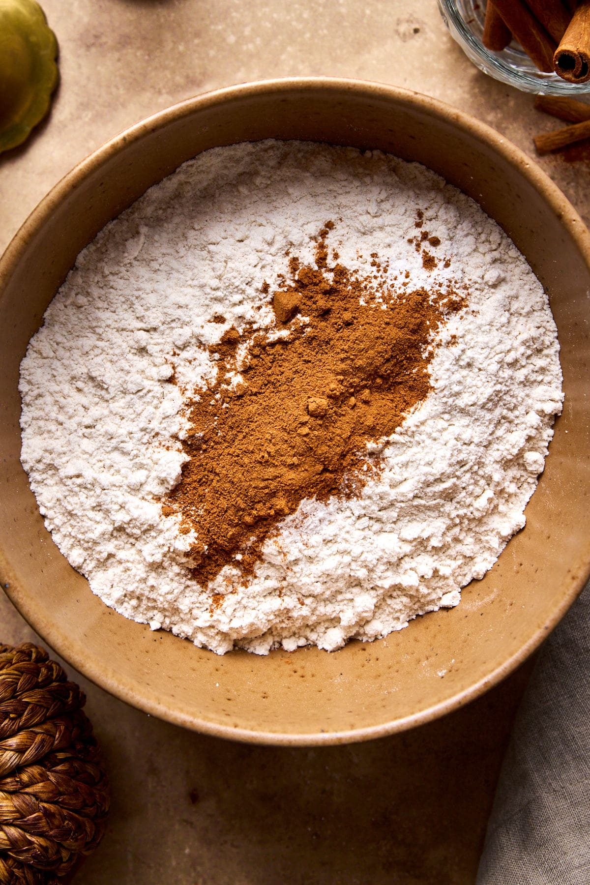 dry ingredients in a mixing bowl 