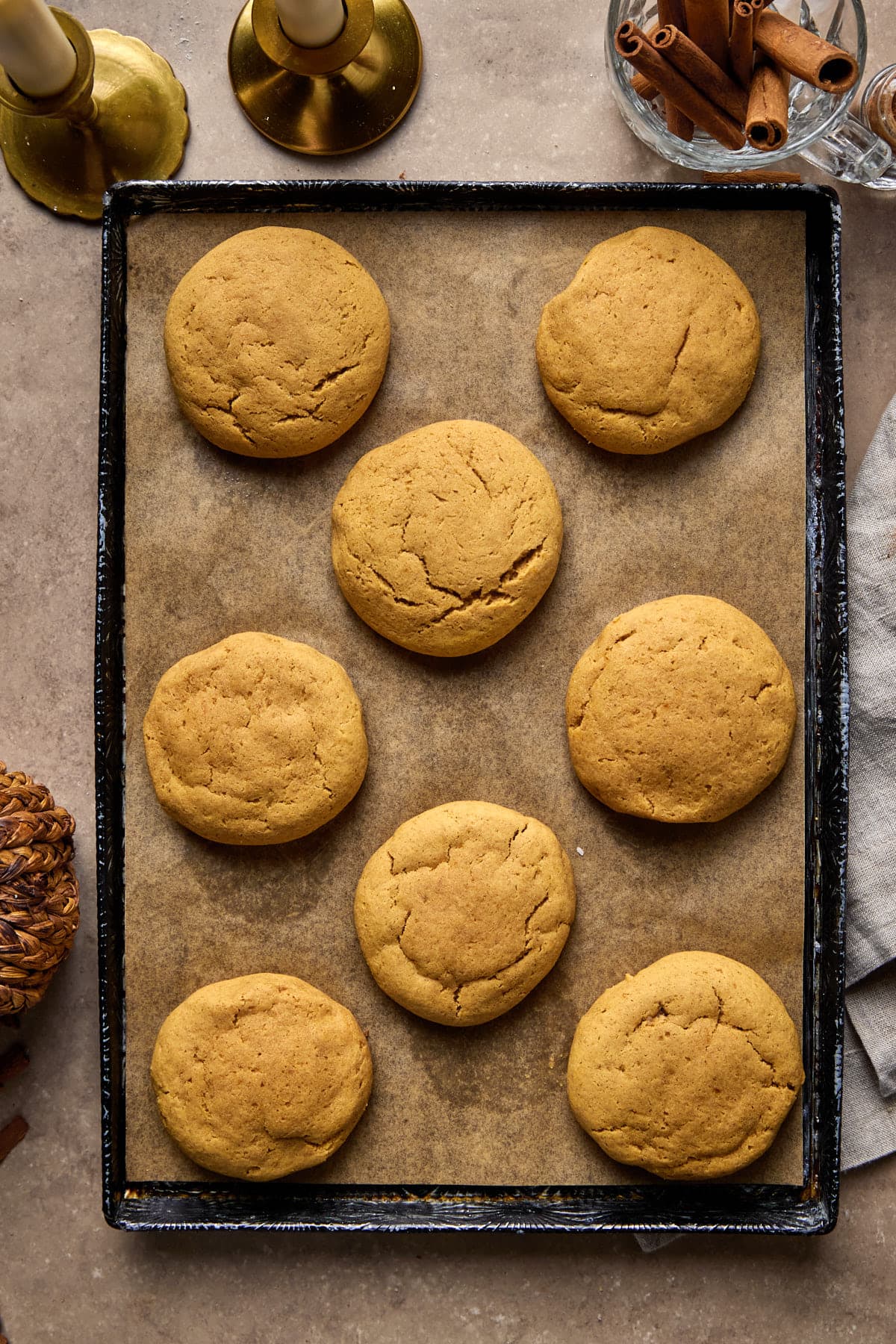 baked cookies on a baking sheet 