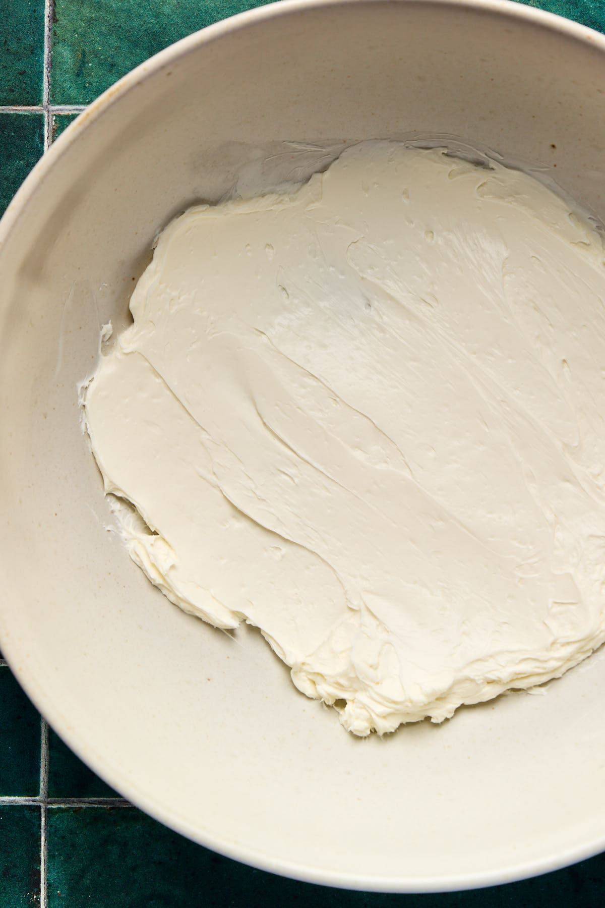 cream cheese and mayo mixed in a bowl