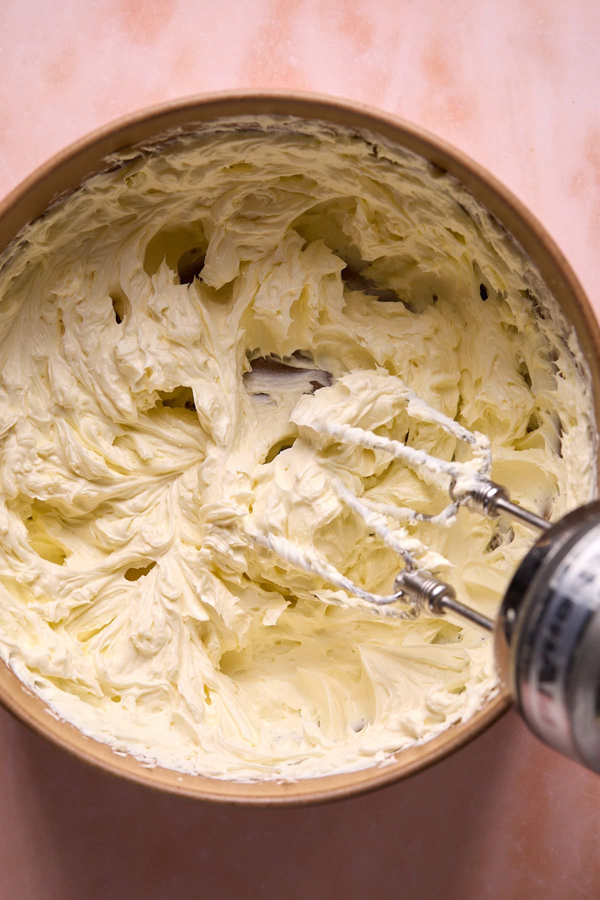 whipping cream cheese with a hand mixer. 