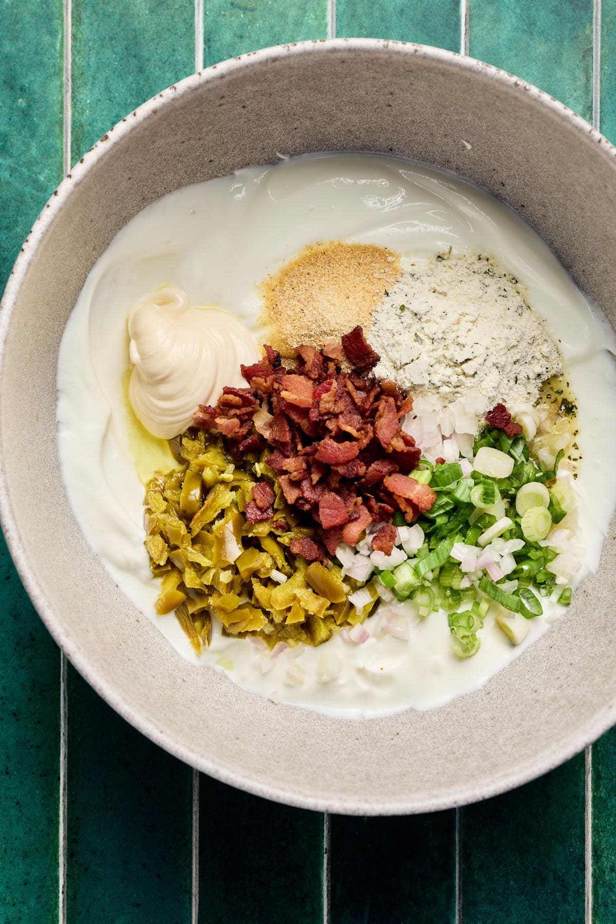 ingredients in a large bowl ready to be combined