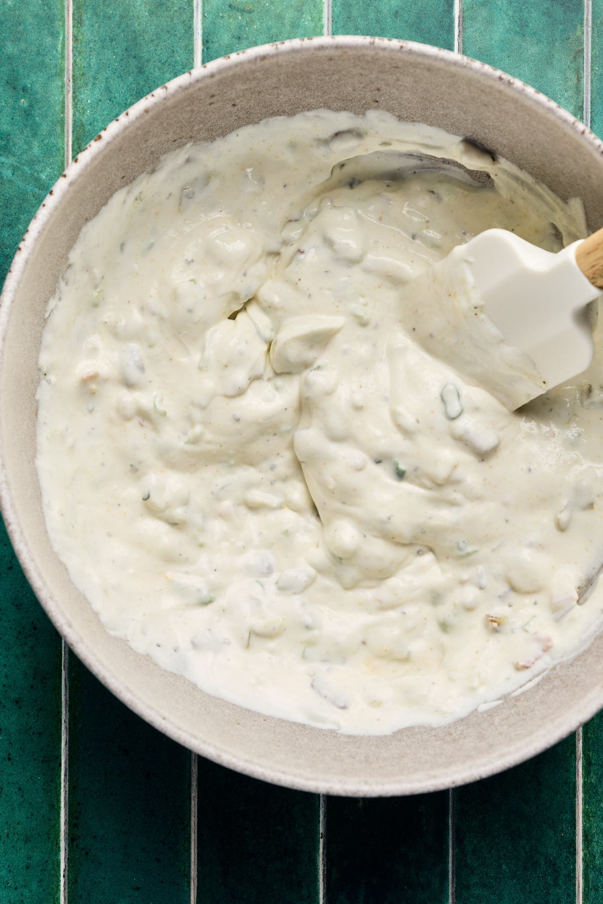 dip ingredients combined in a large bowl