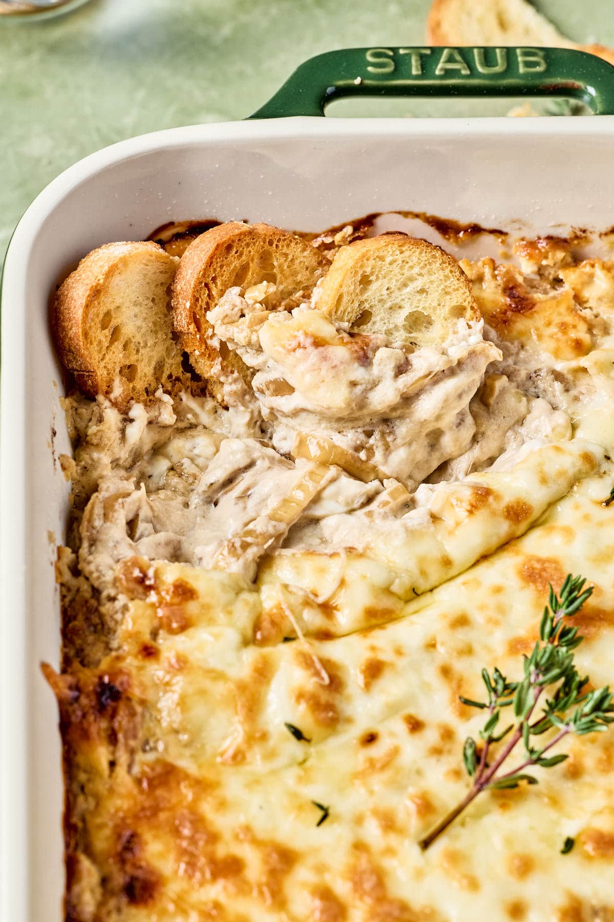 hot dip in a casserole dish 