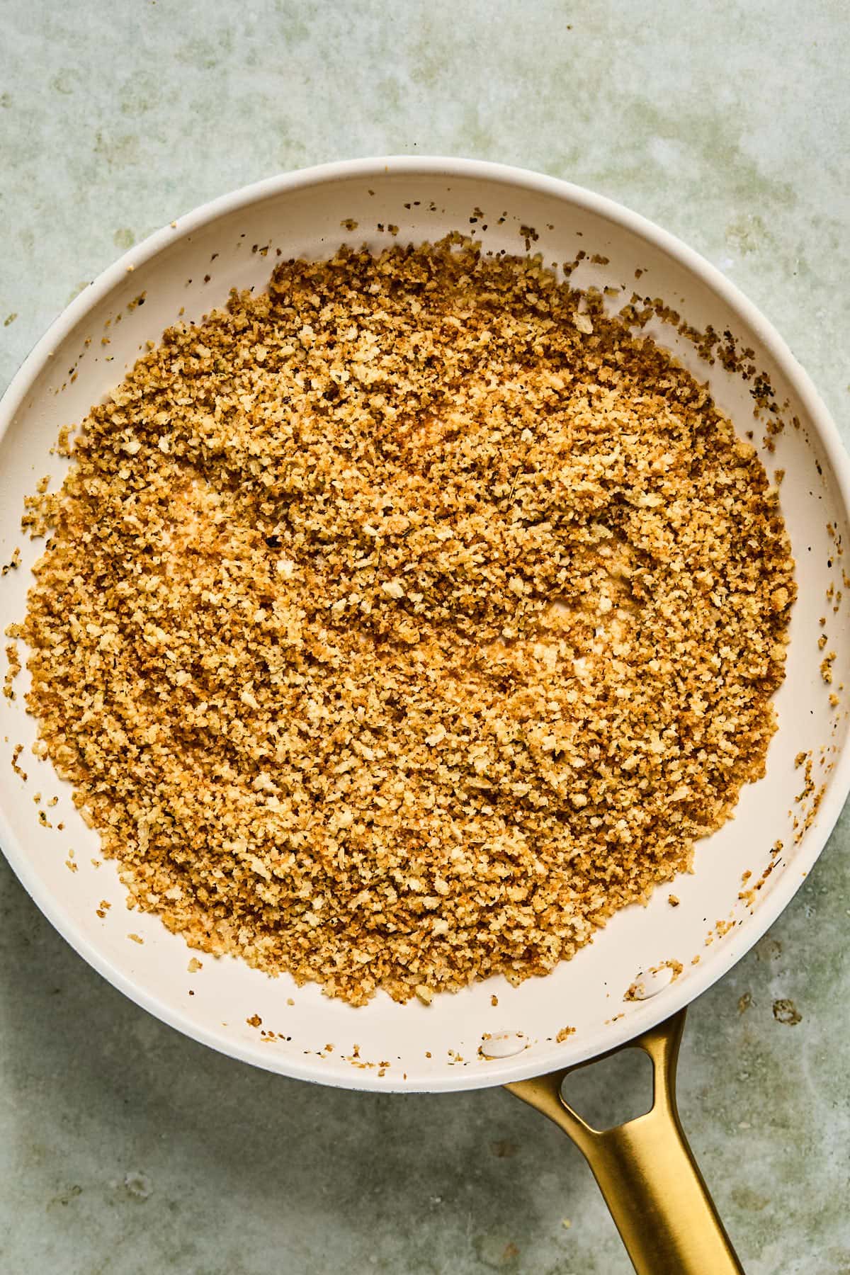 breadcrumbs in a skillet