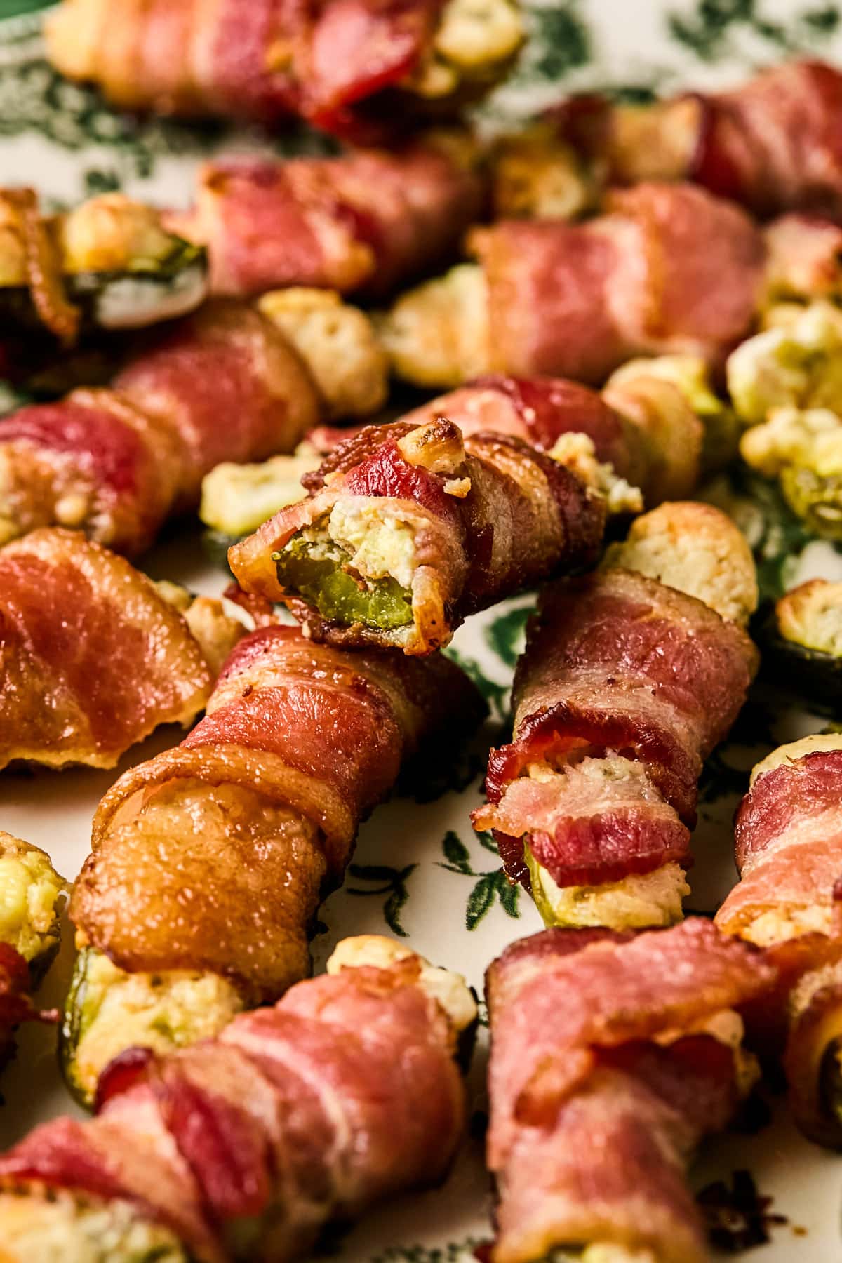 stuffed pickle poppers wrapped in bacon