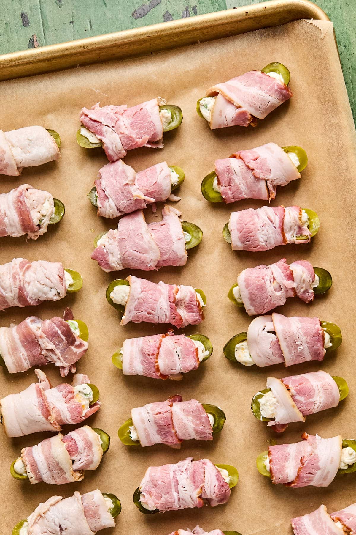 stuffed pickles wrapped in raw bacon