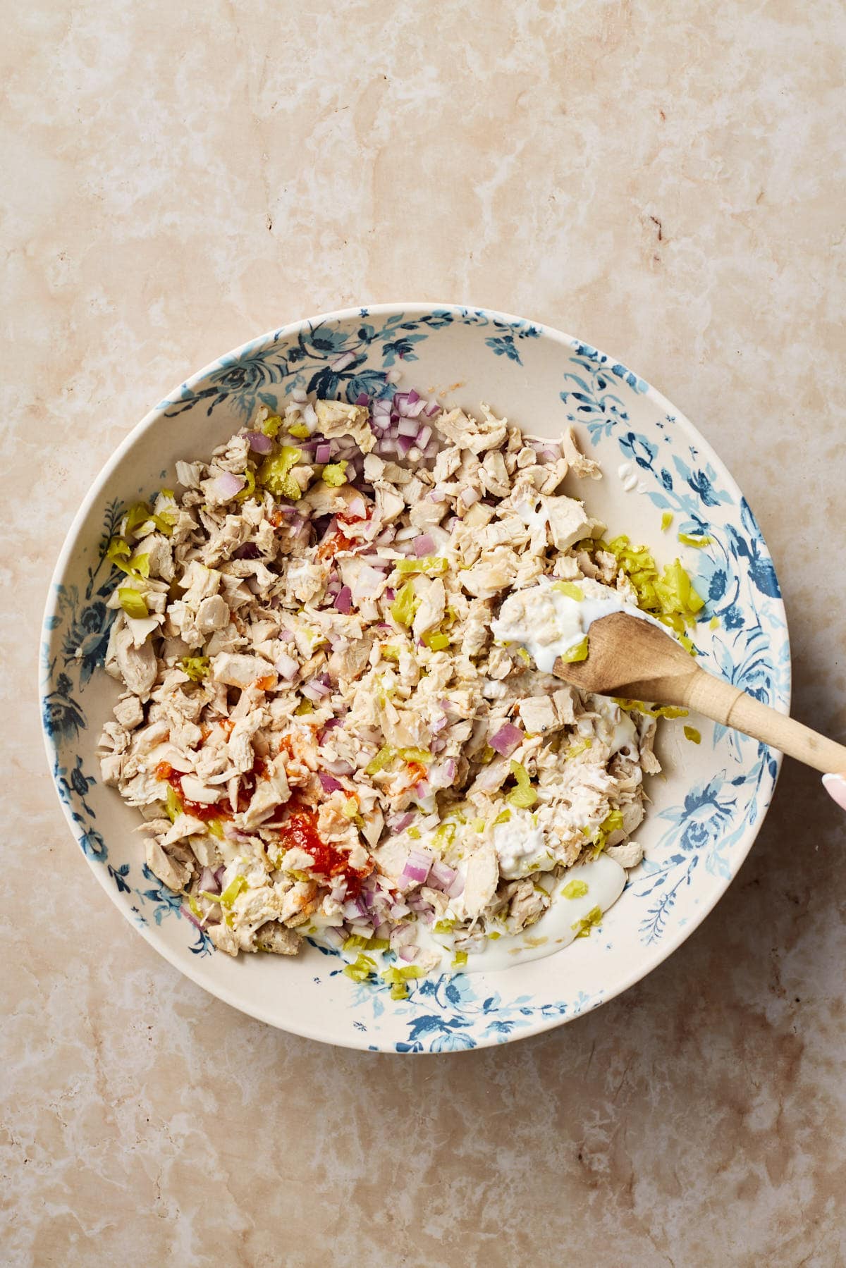 combined ingredients in  mixing bowl 