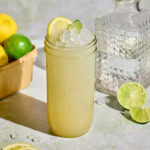 lemon lime gatorade in a mason jar